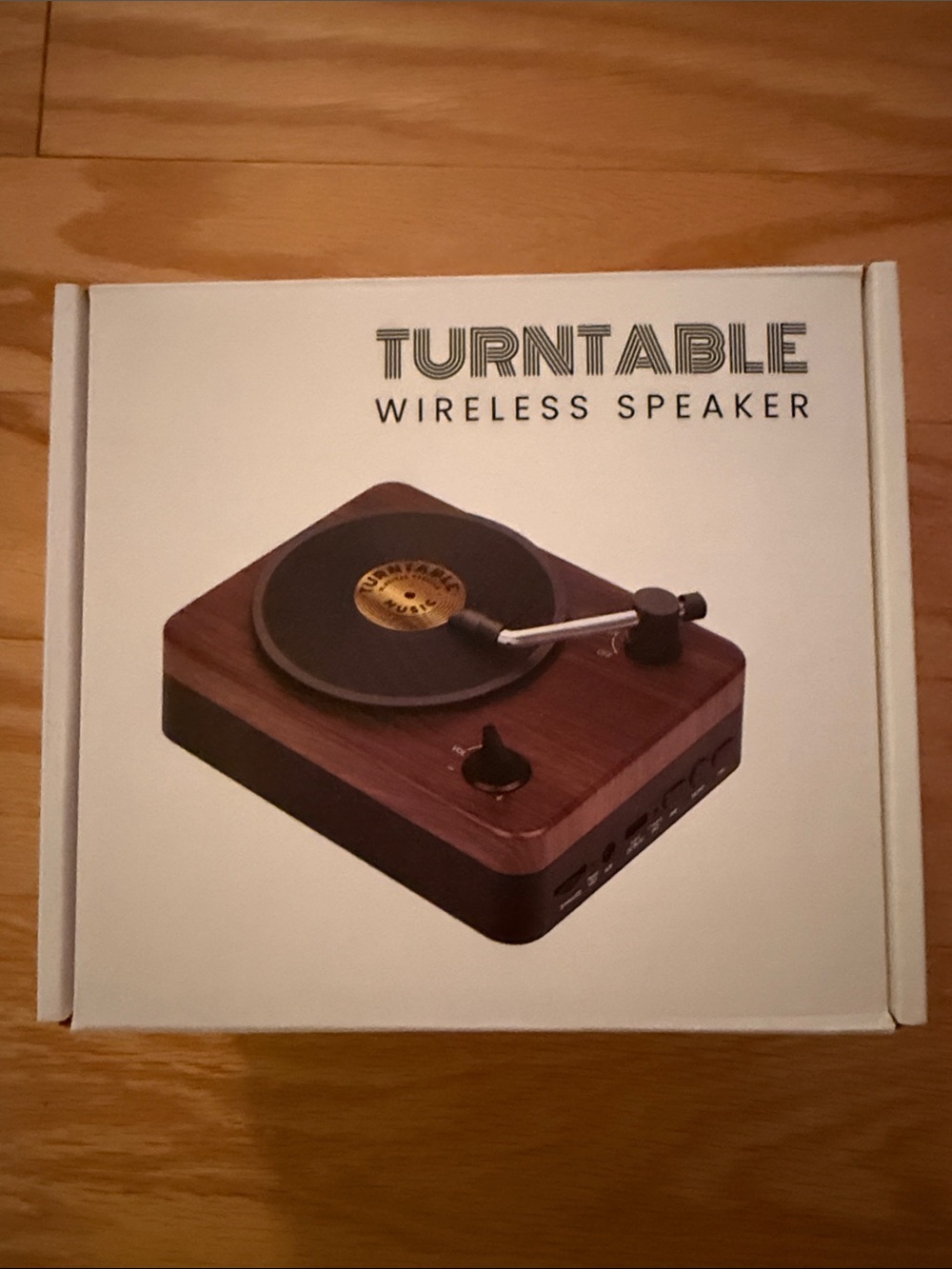 Retro Turntable Wireless Speaker - Brown Wood Finish